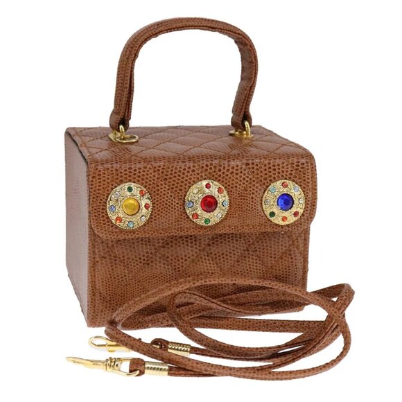 FENDI Vanity Hand Bag Leather 2way Brown Auth 108006AV - Picture 1 of 16